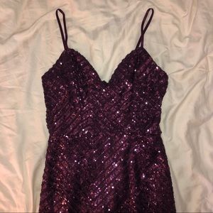 Purple Sequin Party Dress